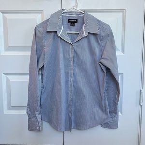 Wrinkle Free Slim Fit Striped Button Down